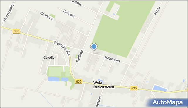 Wola Rasztowska, Brzozowa, mapa Wola Rasztowska