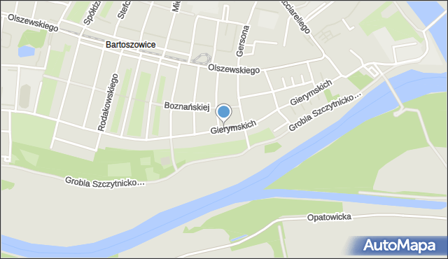 Wrocław, Braci Gierymskich, mapa Wrocławia