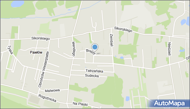 Zabrze, Brejzy Jerzego, ks., mapa Zabrza