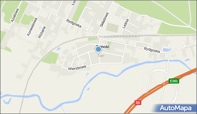 Zamość gmina Szubin, Brzozowa, mapa Zamość gmina Szubin