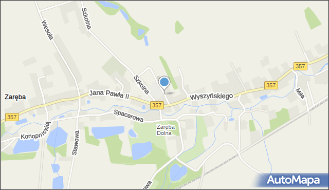 Zaręba gmina Siekierczyn, Brzechwy Jana, mapa Zaręba gmina Siekierczyn