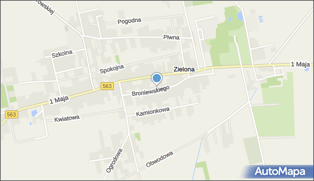 Zielona gmina Kuczbork-Osada, Broniewskiego Władysława, mapa Zielona gmina Kuczbork-Osada