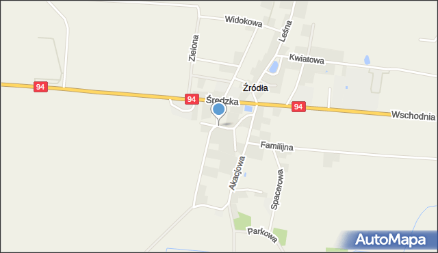 Źródła gmina Miękinia, Brzozowa, mapa Źródła gmina Miękinia