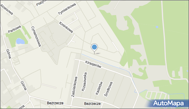 Bezrzecze, Bukszpanowa, mapa Bezrzecze