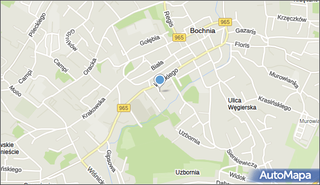 Bochnia, Bukowskiego Gejzy, mapa Bochni