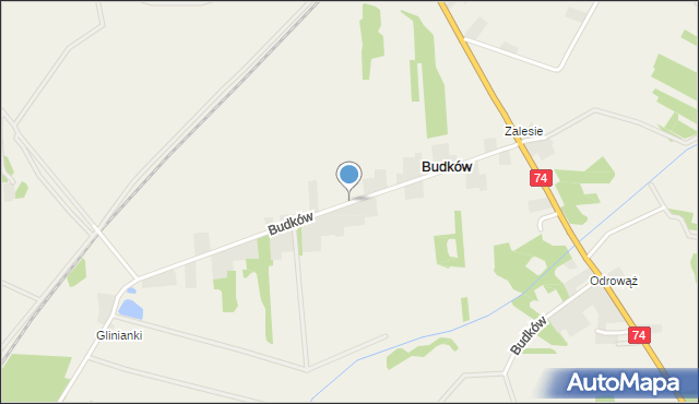 Budków gmina Żarnów, Budków, mapa Budków gmina Żarnów