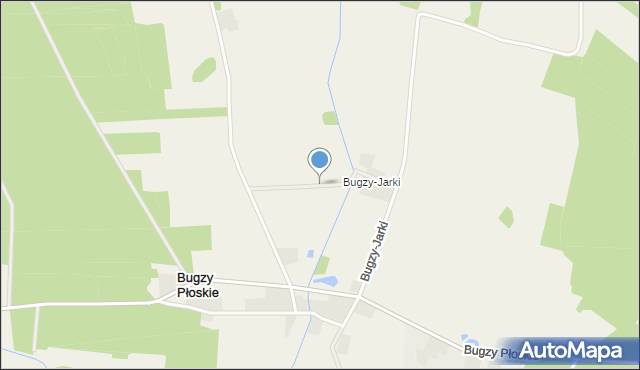 Bugzy Płoskie, Bugzy-Jarki, mapa Bugzy Płoskie