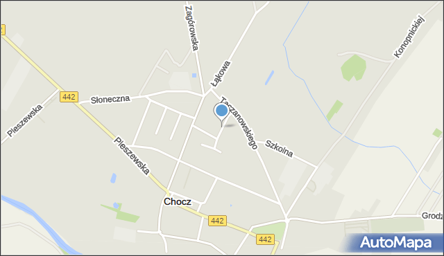 Chocz, Bursztynowa, mapa Chocz