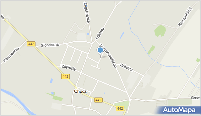 Chocz, Bursztynowa, mapa Chocz