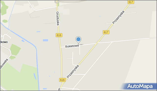 Ciechanów, Bukietowa, mapa Ciechanów