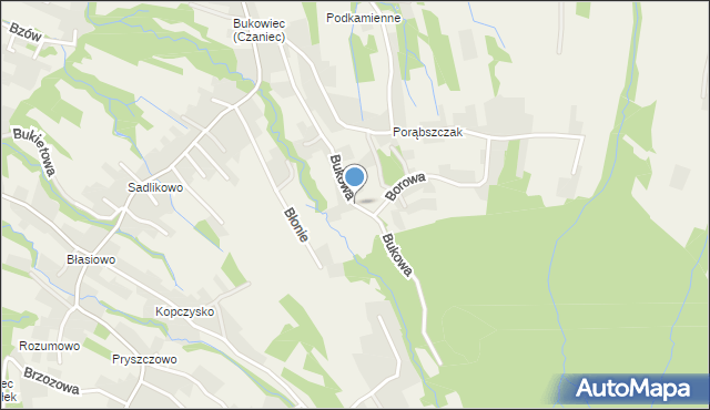 Czaniec, Bukowa, mapa Czaniec