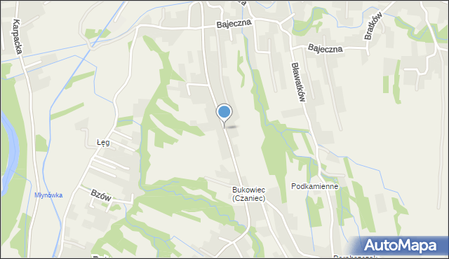 Czaniec, Bukowska, mapa Czaniec