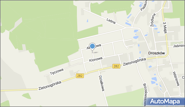 Droszków gmina Zabór, Bukowa, mapa Droszków gmina Zabór