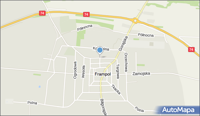 Frampol powiat biłgorajski, Butlerowska, mapa Frampol powiat biłgorajski
