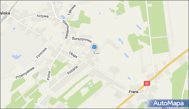 Frank, Bursztynowa, mapa Frank