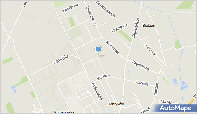 Garwolin, Bursztynowa, mapa Garwolin