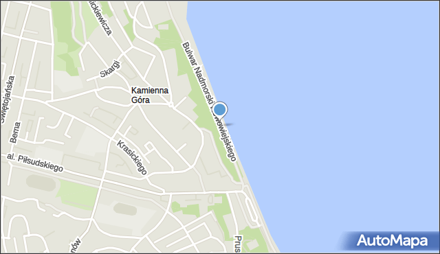 Gdynia, Bulwar Nadmorski Feliksa Nowowiejskiego, mapa Gdyni