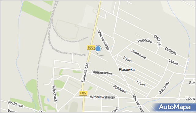 Hajnówka, Bursztynowa, mapa Hajnówka