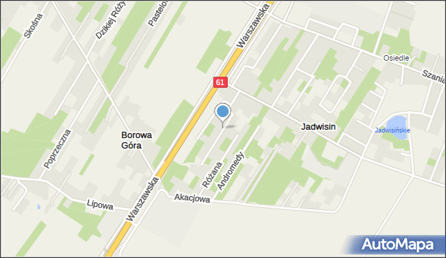 Jadwisin gmina Serock, Bursztynowa, mapa Jadwisin gmina Serock