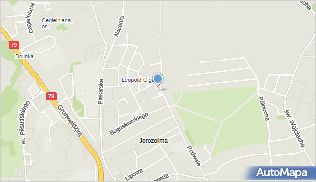 Jaworzno, Bursztynowa, mapa Jaworzno