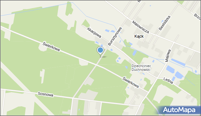 Kąck, Bursztynowa, mapa Kąck