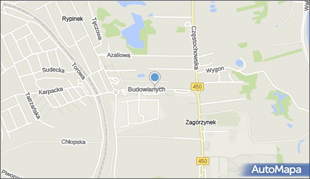 Kalisz, Budowlanych, mapa Kalisza