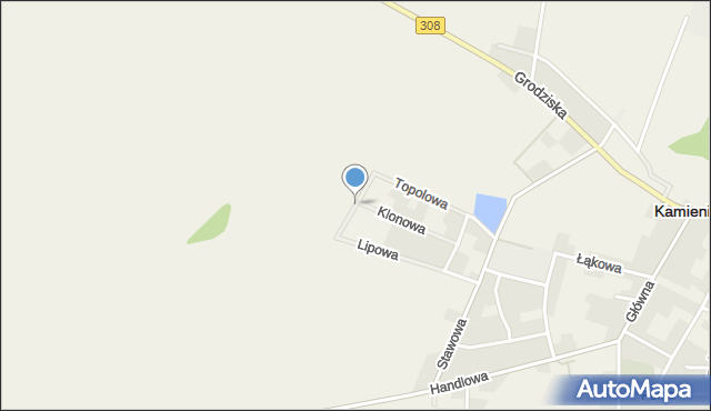 Kamieniec powiat grodziski, Bukowa, mapa Kamieniec powiat grodziski