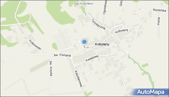 Kobylany gmina Zabierzów, Bursztynowa, mapa Kobylany gmina Zabierzów