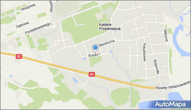 Koło, Buszy Bernarda, mapa Koło