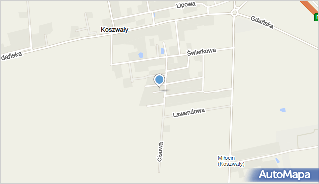 Koszwały, Bukowa, mapa Koszwały