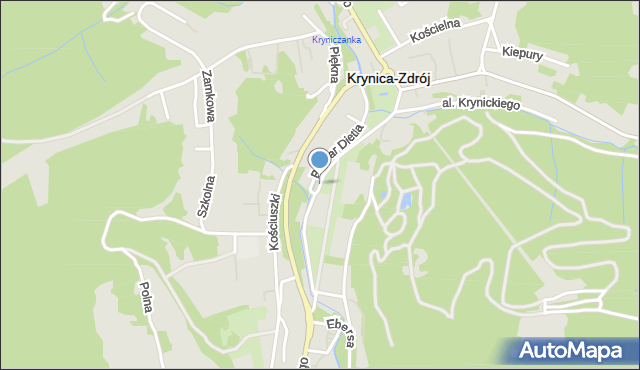 Krynica-Zdrój, Bulwar Dietla, mapa Krynica-Zdrój