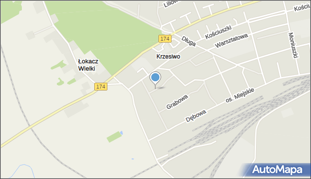 Krzyż Wielkopolski, Bukowa, mapa Krzyż Wielkopolski