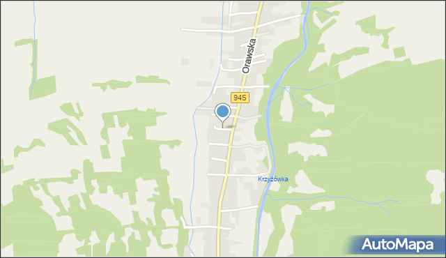 Krzyżowa gmina Jeleśnia, Butorowa, mapa Krzyżowa gmina Jeleśnia