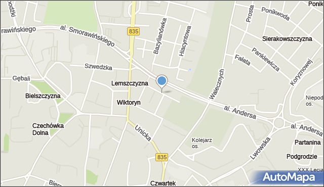Lublin, Budrysów, mapa Lublina