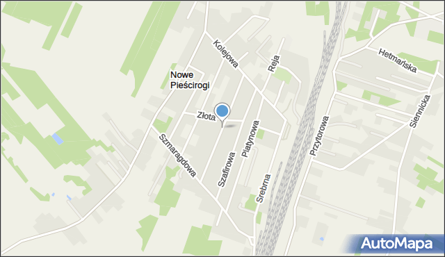 Nowe Pieścirogi, Bursztynowa, mapa Nowe Pieścirogi