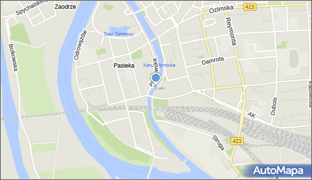 Opole, Bulwar Walentynowicz Anny, mapa Opola
