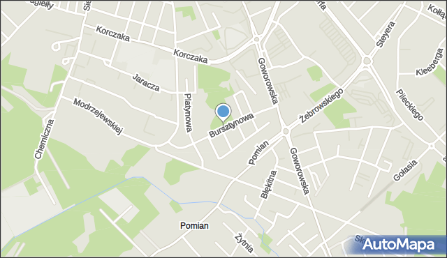 Ostrołęka, Bursztynowa, mapa Ostrołęka