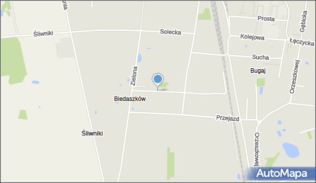 Ozorków, Bursztynowa, mapa Ozorków