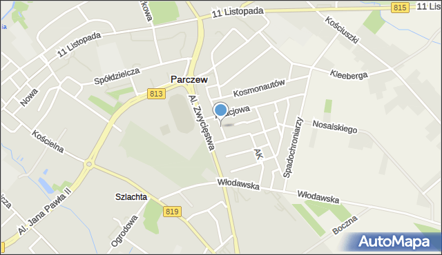 Parczew, Bukowa, mapa Parczew