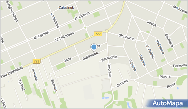 Piaseczno, Bukietowa, mapa Piaseczno