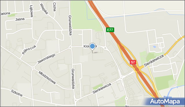 Płońsk, Bursztynowa, mapa Płońsk