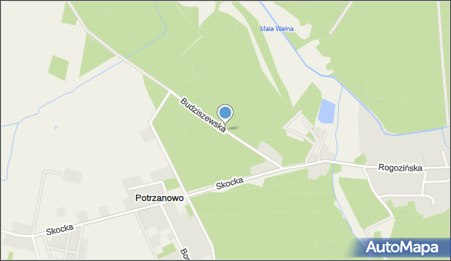 Potrzanowo, Budziszewska, mapa Potrzanowo