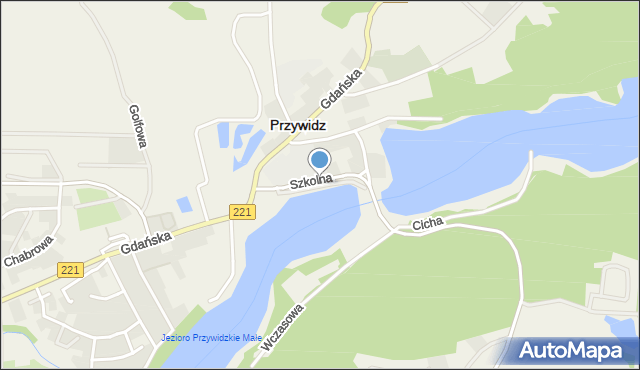 Przywidz powiat gdański, Bulwar Zespołu Czerwone Gitary, mapa Przywidz powiat gdański