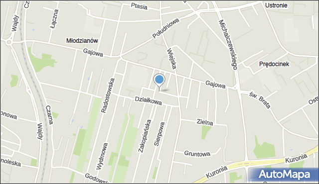 Radom, Bukietowa, mapa Radomia