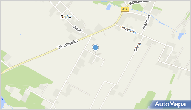 Rojów, Bursztynowa, mapa Rojów