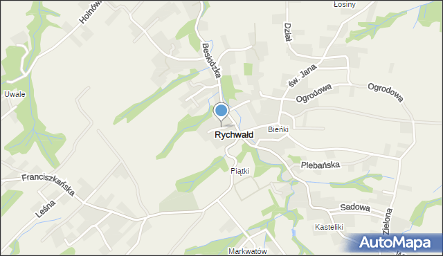 Rychwałd gmina Gilowice, Bujna, mapa Rychwałd gmina Gilowice