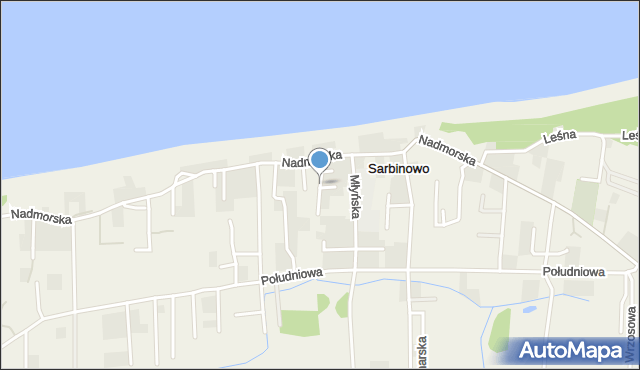 Sarbinowo gmina Mielno, Bursztynowa, mapa Sarbinowo gmina Mielno