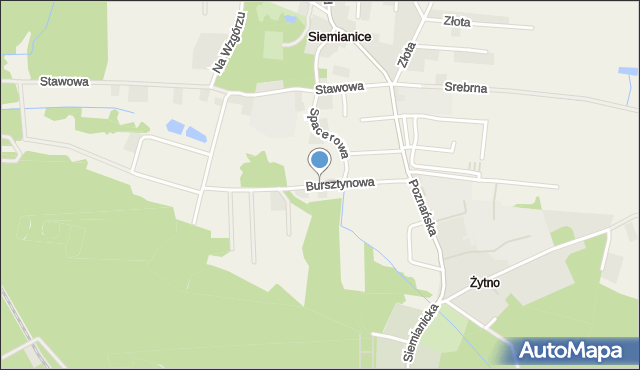 Siemianice gmina Oborniki Śląskie, Bursztynowa, mapa Siemianice gmina Oborniki Śląskie