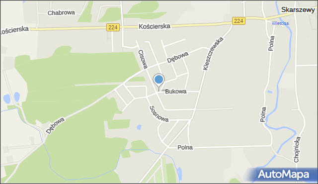 Skarszewy powiat starogardzki, Bukowa, mapa Skarszewy powiat starogardzki
