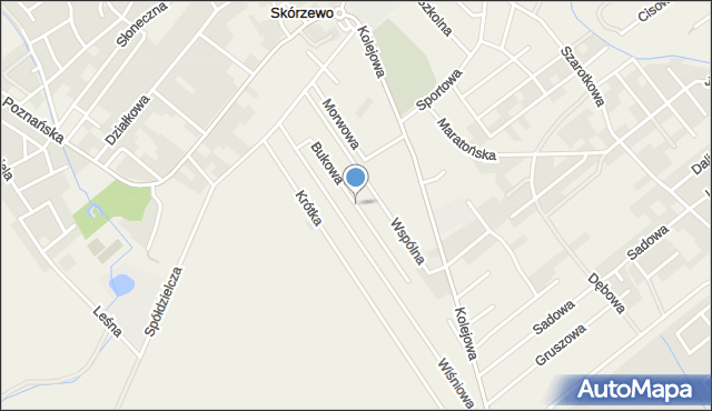 Skórzewo gmina Dopiewo, Bukowa, mapa Skórzewo gmina Dopiewo